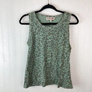 Dolan Tank‎ Top Green Leopard Size small